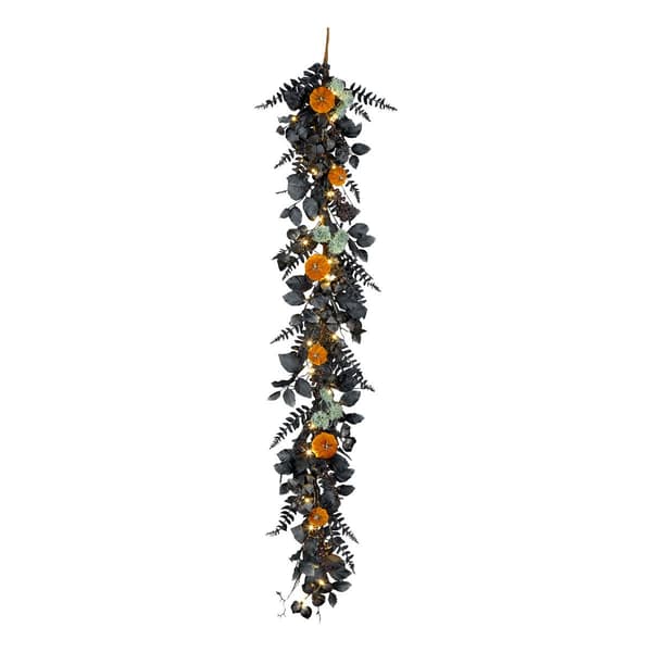 National Tree 6ft. Artificial Halloween LED Garland w/ Pumpkins