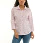 Womens Zac & Rachel 3/4 Sleeve All Over Heart Casual Button Down - image 1