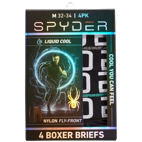 Mens Spyder 4pk. Liquid Cool Boxer Briefs - Green/Purple - image 