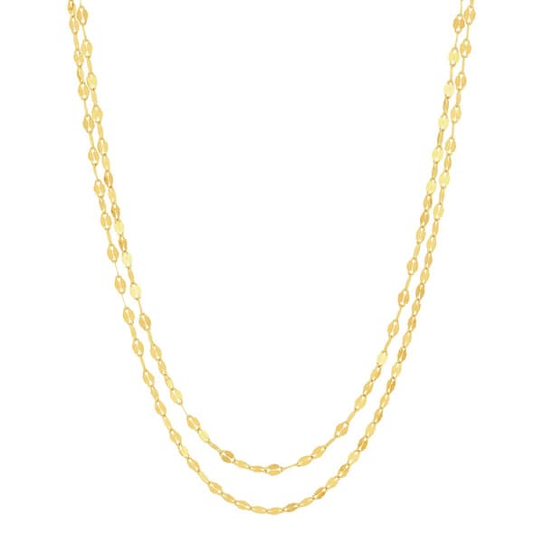 Gold Classics(tm) Yellow Gold Polished Layered Mirror Chain Necklace