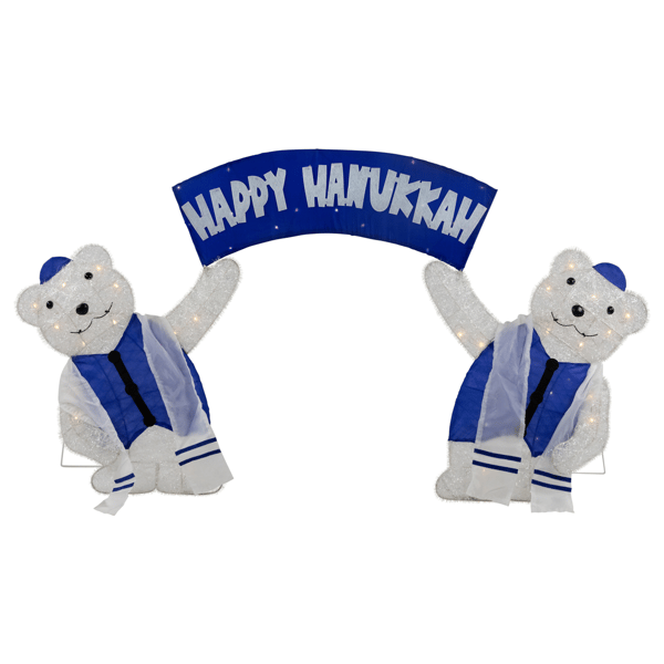 Northlight LED Polar Bear "Happy Hanukkah" Outdoor Sign