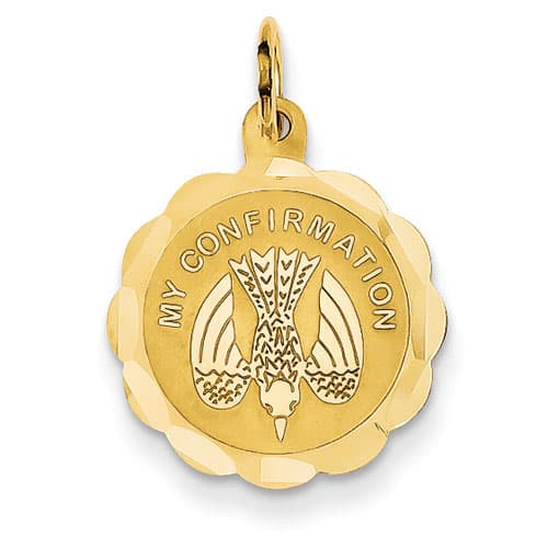 Unisex Gold Classics&#40;tm&#41; 14kt. Yellow Gold My Confirmation Pendant - image 