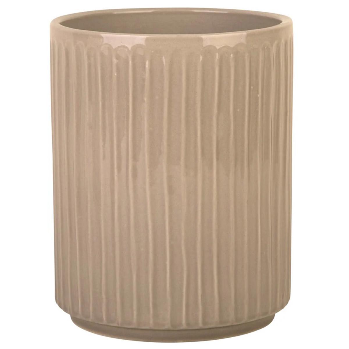 Home Essentials Round Embossed Utensil Crock - Taupe