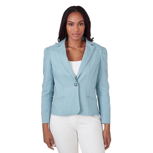 Womens Emaline St. Kitts Solid Long Sleeve Blazer with Collar - image 