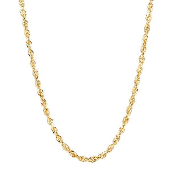 Gold Classics(tm) Yellow Gold 20in. Glitter Rope Chain Necklace - image 