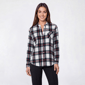 Womens Hasting & Smith Mandarin Collar Flannel - Snow White - image 1