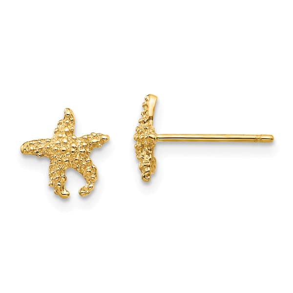 Gold Classics&#40;tm&#41; 14kt. Gold Textured Starfish Stud Earrings - image 