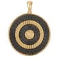 Wearable Art Metal Disc with Black & Gold Enhancer Pendant - image 1