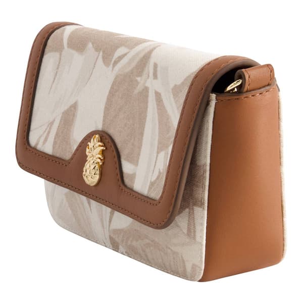 Tommy Bahama Leather Trim Floral Double Crossbody