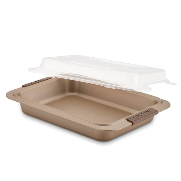 Anolon&#174; Advanced Nonstick Bakeware Cake Pan &Lid & Silicone Grip