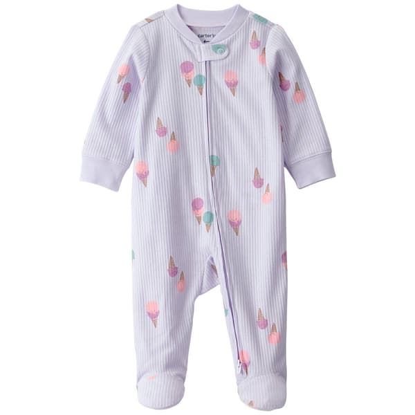 Baby Girl (NB-9M) Carter''s(R) Ice Cream 2 Way Textured Pajamas