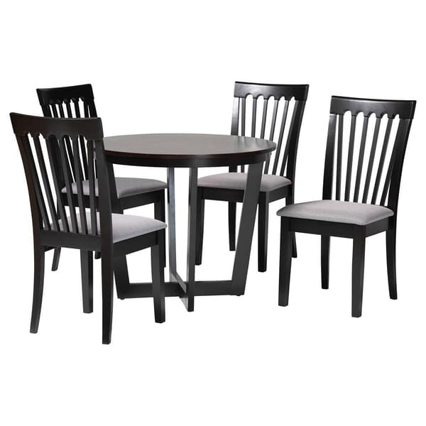 Baxton Studio Nellie Modern Dark Brown Wood 5pc. Dining Set - image 