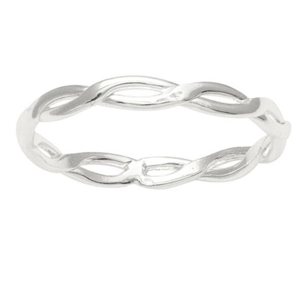 Marsala Sterling Silver Braided Band Ring - image 