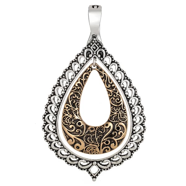 Wearable Art Two-Tone Antique Pear Shape Metal Enhancer - image 