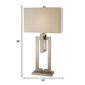 HomeRoots 36in. Nickel Iron Geometric Table Lamp with Ivory Shade - image 2