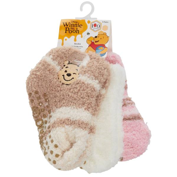 Baby Girl (12-24M) Disney Pooh & Eeyore 3pk. Gripper Socks - image 