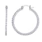 Sterling Silver 25mm Round CZ Hoop Earrings - image 1