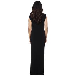 Womens Connected Apparel Cap Sleeve Side Ruched Maxi Dress