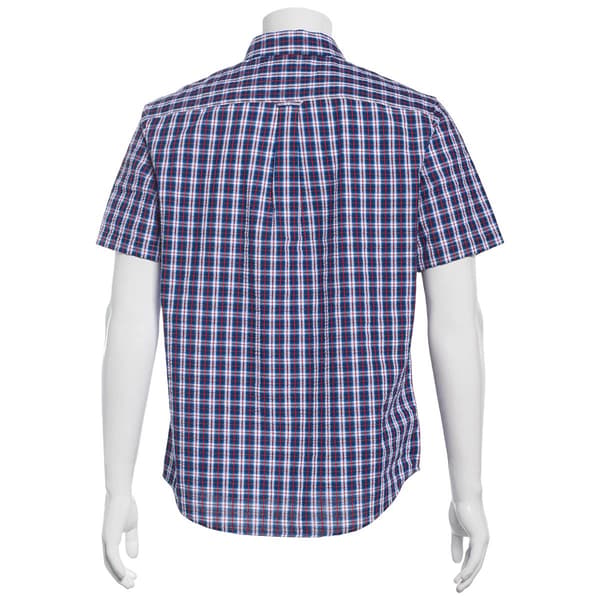 Mens Chaps Seersucker Plaid Button Down Shirt - Navy/Multi