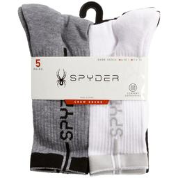 Mens Spyder 5pk. Crew Socks - Grey / White / Black