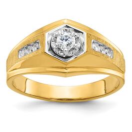 Mens Gentlemens Classics&#40;tm&#41; 14kt. Gold 1/3ctw. Satin Diamond Ring