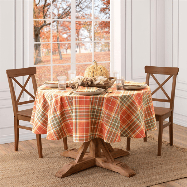 Threadmade Hawley Plaid Harvest Cotton Tablecloth