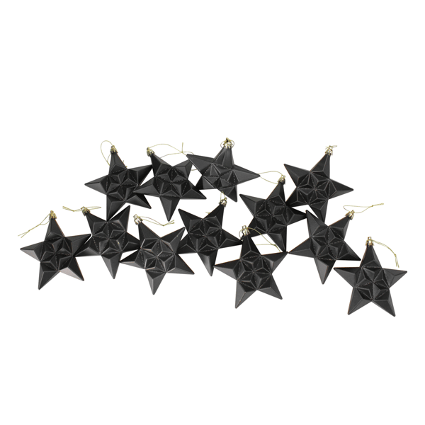 DAK 12ct. Matte Glittered Star Shatterproof Ornaments