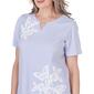 Womens Alfred Dunner Summer Breeze Mini Stripe Lace Applique Top - image 2