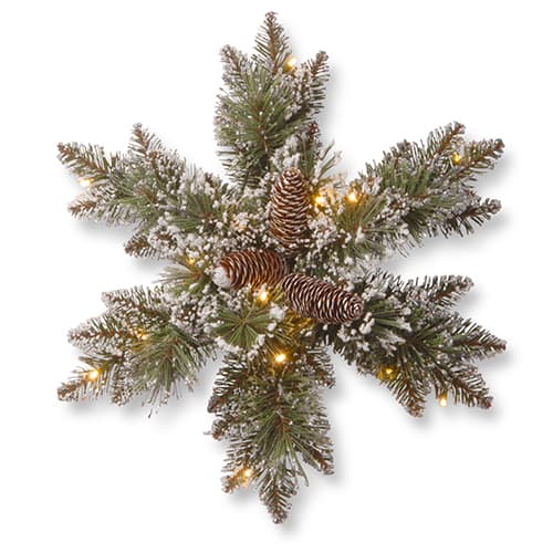 National Tree 18in. Glittery Bristle&#40;R&#41; Pine LED Snowflake - image 