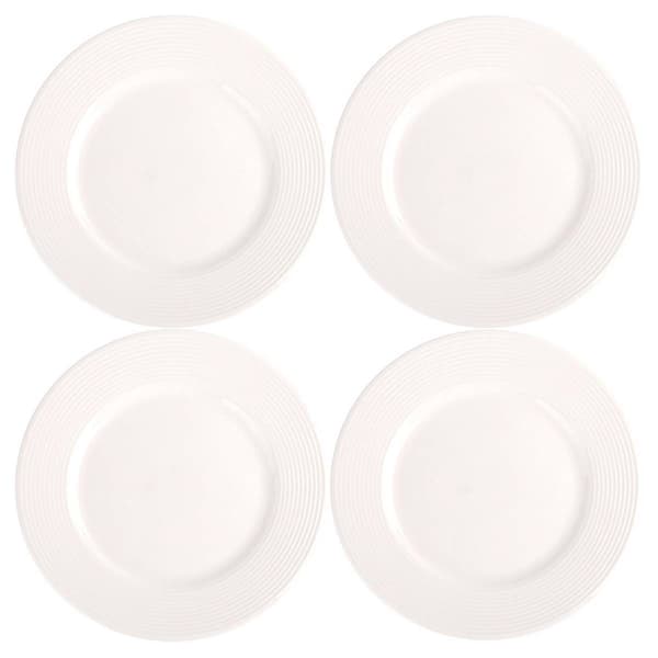 Home Essentials Set of 4 10.5in. Lines Dinner Plates - image 