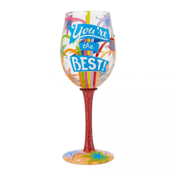 Enesco Lolito You're The Best Wine Glass - image 