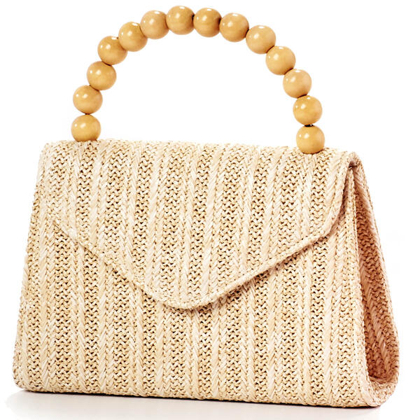 D''Margeaux Straw Top Handle Clutch Evening Bag - image 