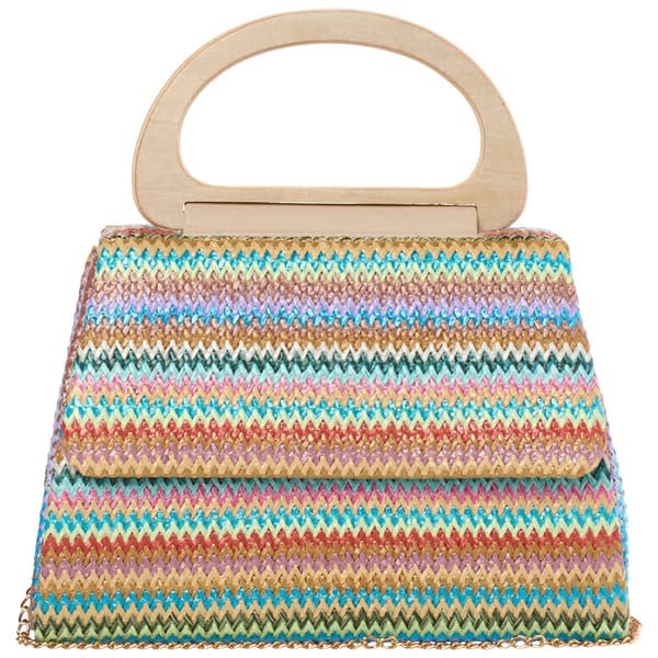 D''Margeaux Bright Straw Stripes Evening Bag - image 