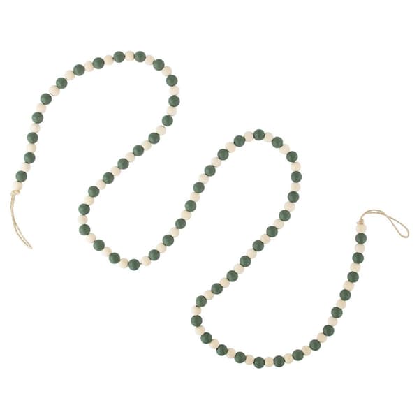 Northlight Seasonal 6ft. Green & Cream Wooden Beads Garland