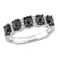 Radiant Rainbow(tm) White Gold Moissanite Semi-Eternity Band - image 1