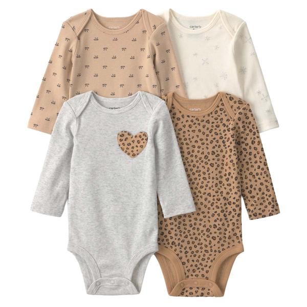 Baby Girl (NB-24M) Carter''s(R) 4pk. Leopard Long Sleeve Bodysuits - image 