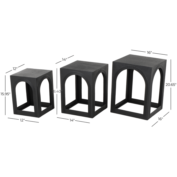 9th & Pike® Modern Black Metal Accent Table Set