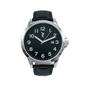 Mens 42mm Silver-Tone Watch with Black Leather Strap - MWLTBV-02 - image 1