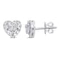 Sophia B 1/10ctw. Baguette Diamond Heart Post Earrings - image 1