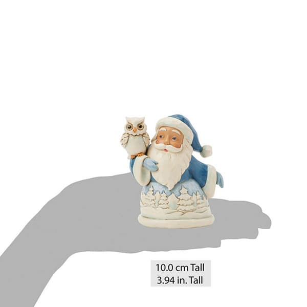 Jim Shore Blue Santa with Owl Mini Christmas Figurine