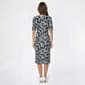Petite Connected Apparel Elbow Sleeve Leaf Side Slit Sheath Dress - image 2