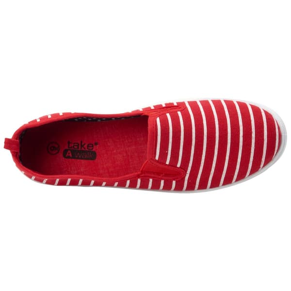 Womens Ashley Blue Red Stripe Canvas Slip On Flats