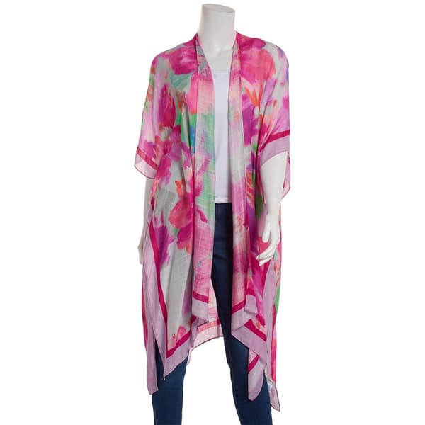 Womens Modena Lightweight Bright Floral Kimono