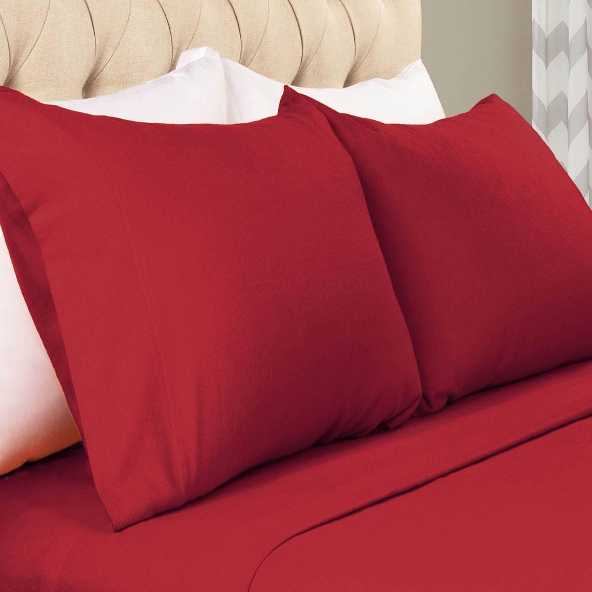 Superior Cotton Flannel 2pc. Solid Pillowcase Set