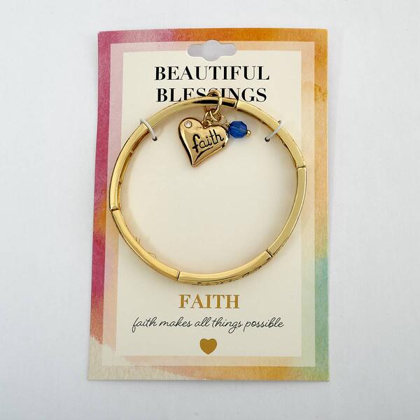 Gold Faith Stretch Bracelet - image 