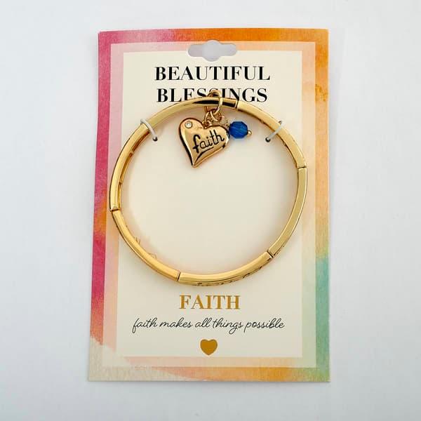 Gold Faith Stretch Bracelet - image 