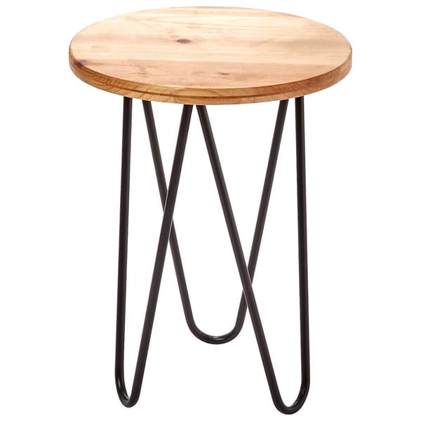 Place & Time Wood/Metal 16in. Plant Stand Table - image 
