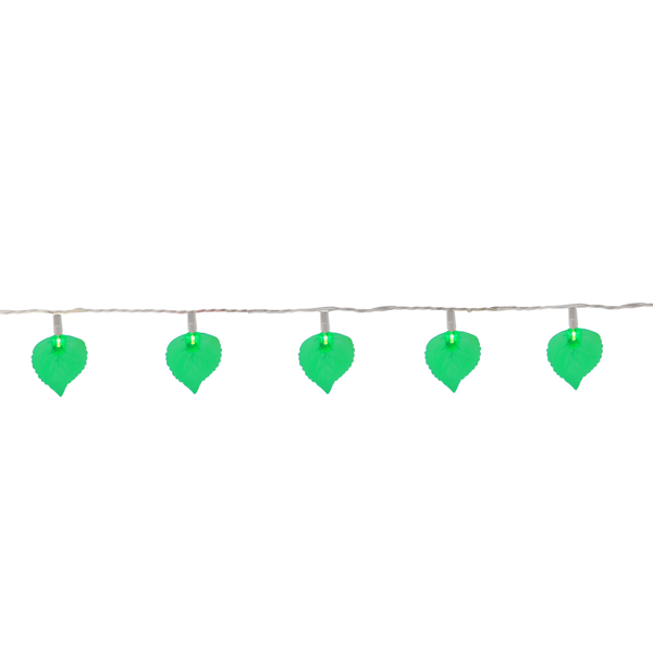 Northlight 6ft. Green Leaf Patio Novelty Christmas Light Set - image 