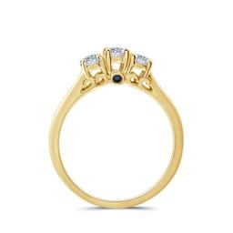Nova Star® Lab Grown Diamond 3 Stone & Blue Sapphire Bridal Ring