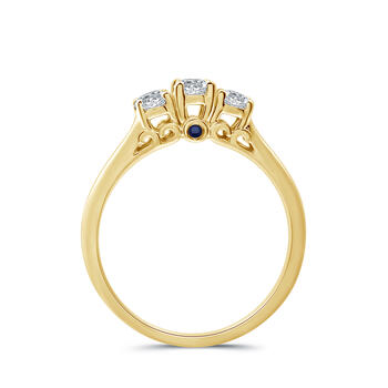 Nova Star® Lab Grown Diamond 3 Stone & Blue Sapphire Bridal Ring - Boscov's